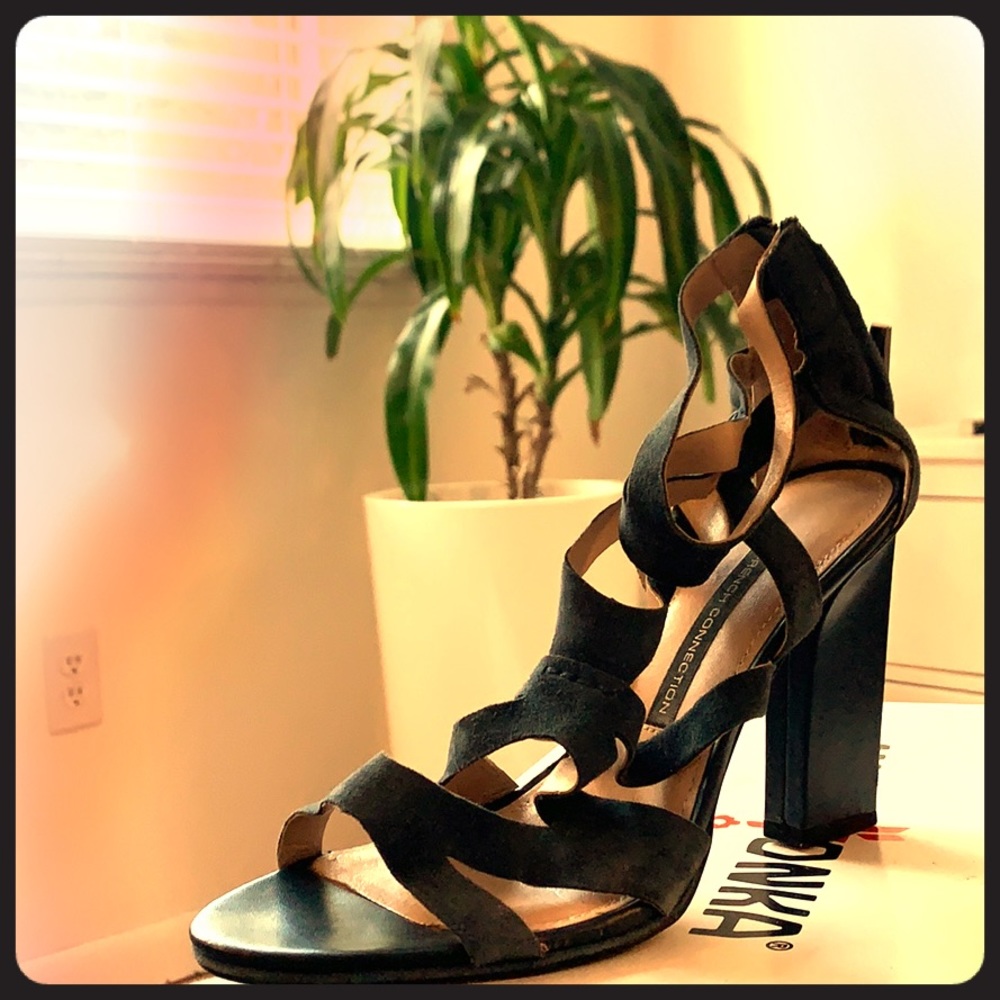 Size 10 Blue suede French Connection sandals